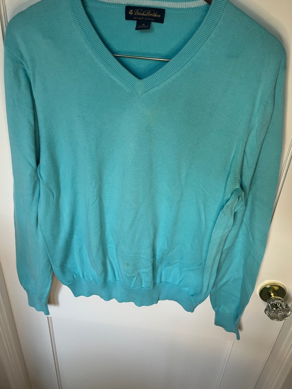 Brooks Brothers Men's V-Neck Sweater - Turquoise Blue